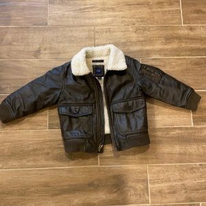 BabyGap Leather Jacket with Sherpa interior